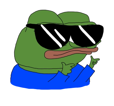 Papa character wearing sunglasses and a blue shirt